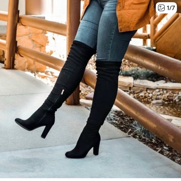 NIB JOURNEE Collection Women’s Maya Black Over-the-Knee Boot. Size 9. - Picture 3 of 13